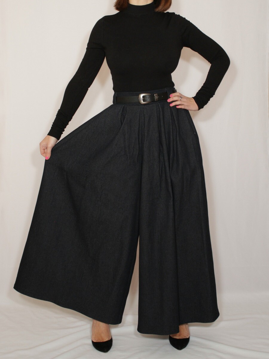 black palazzo jeans