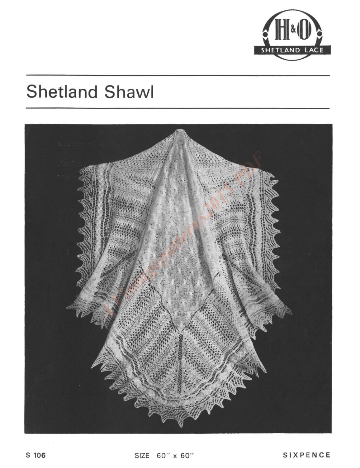 Vintage Shetland Lace Shawl Knitting by VintagePatterns2015