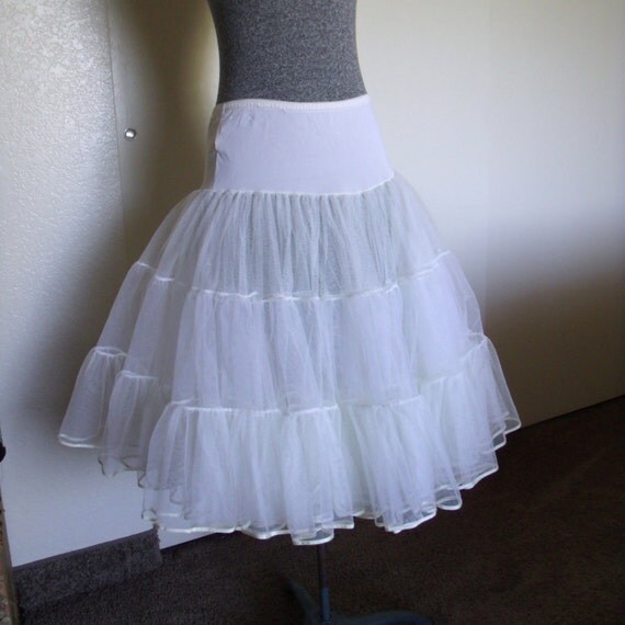 White crinoline petticoat vintage half slip tulle Hollywood