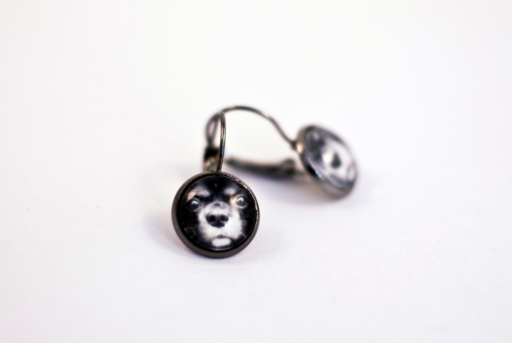 Dog earrings Dog Drop Earrings Spaniel Earrings Dangle