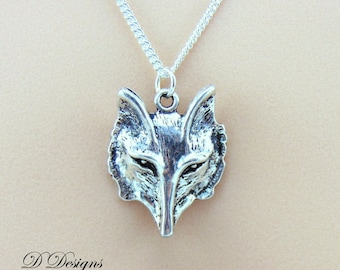 Wolf Necklace, Silver Pagan Pendant,Large Wolf Pendant, Silver Charm Necklace, Silver Necklace, Trendy Necklace
