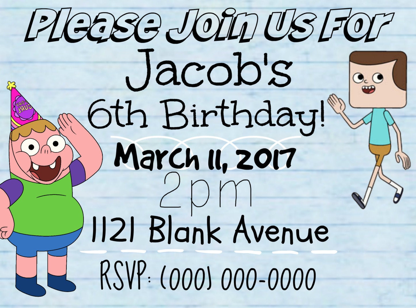 Personalized Clarence Birthday Invitation