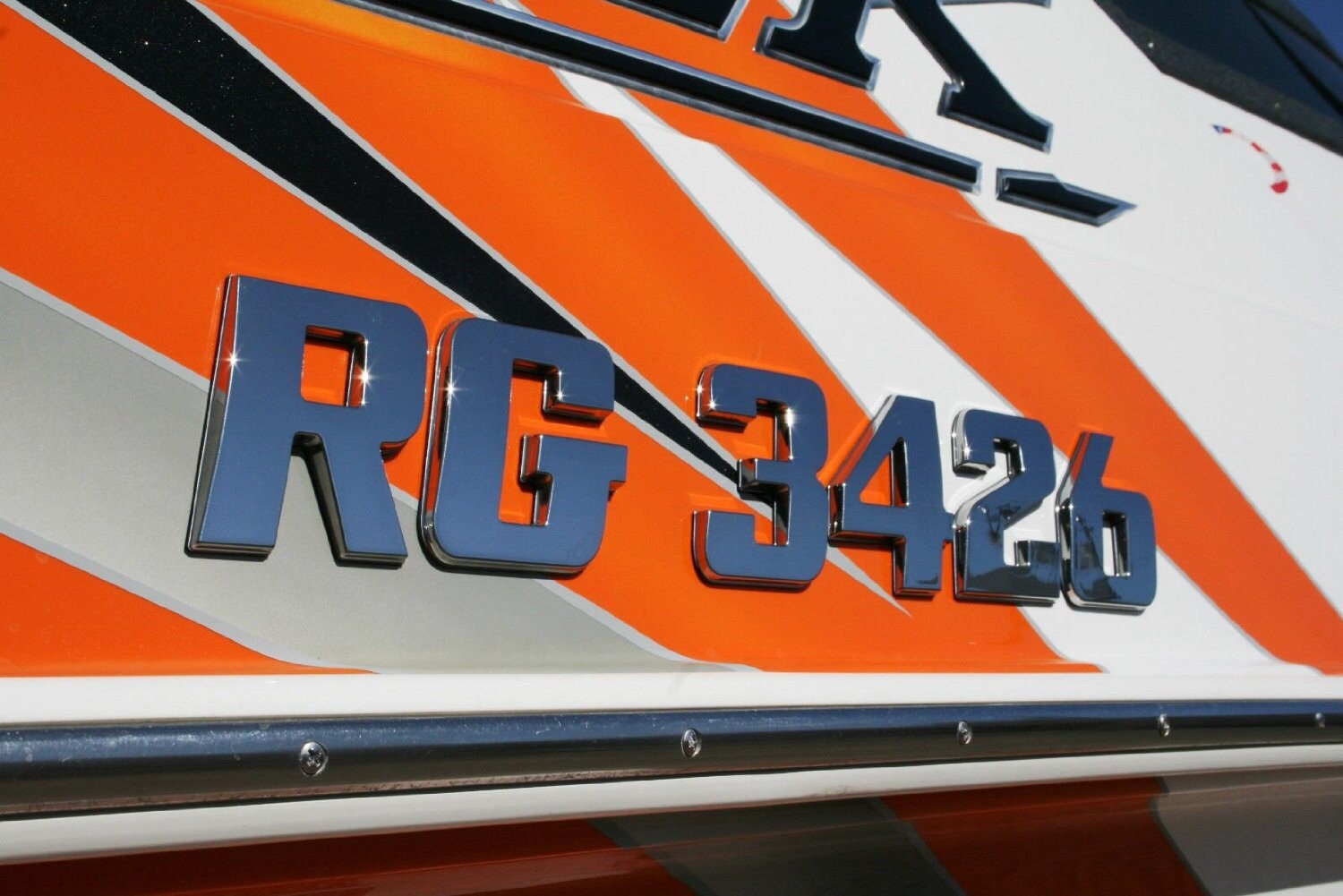 Boat Registration Number Lettering Chrome Emblem 3