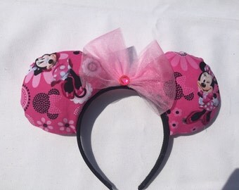 Minnie Stylish Ears, Hot Pink Minnie Mouse Ears | Minnie Ears | Disney Ears | Mickey Ears | Disney World Ears | Disneyland Ears