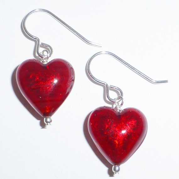 Red Venetian Murano Glass Earrings