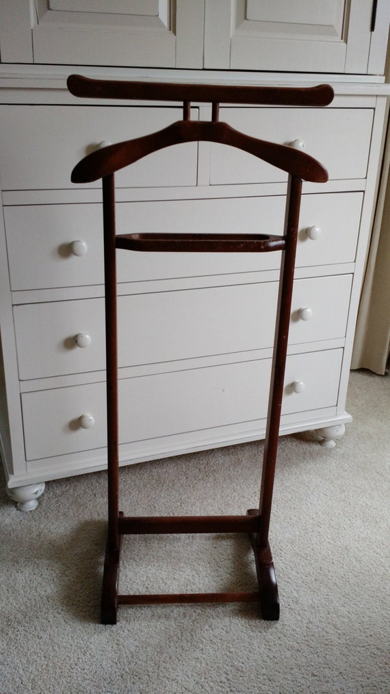 Vintage Wooden Valet Stand/Butler Wardrobe Clothes Hanger