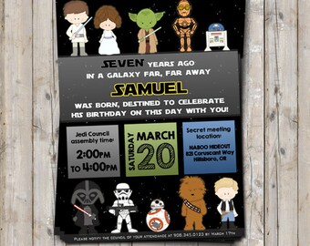 Star Wars birthday invitation personalized for your party - digital / printable DIY Star Wars invitation