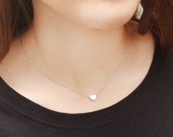 Tiny Heart Necklace, Love Necklace, Deliacte Neckalce, Simple Necklace,Daily Jewelry, Necklace for friends, Basic Necklace, Popular Necklace