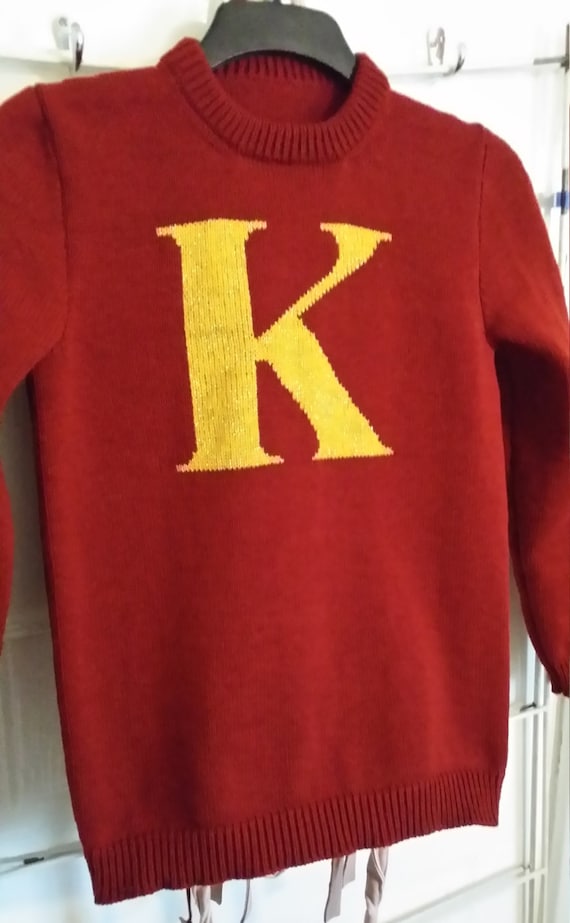 Handmade knitted initial jumper