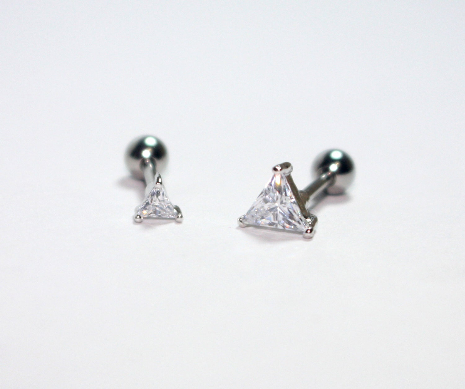 Triangle piercing CZ triangle cartilage earring tragus