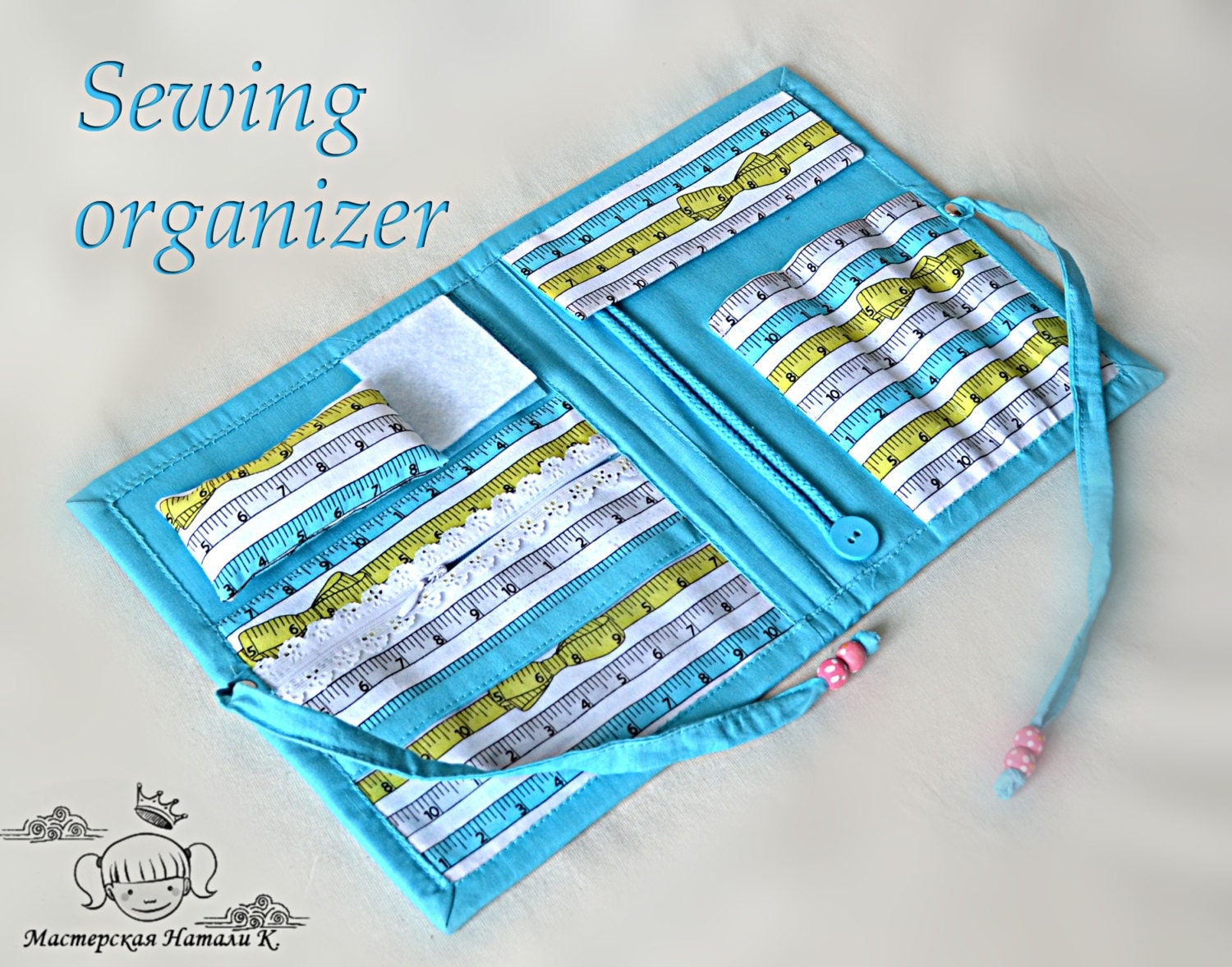 Sewing turquoise organizer needle holder sewing travel