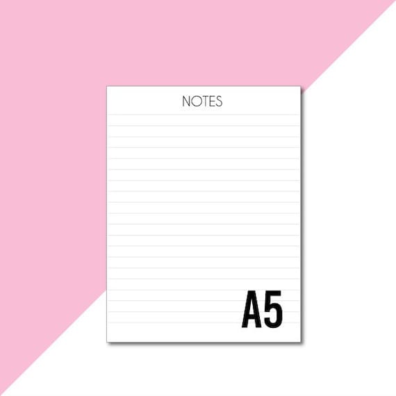 A5 Note Paper 25 sheets Lined Planner Paper by NikkiKathryn