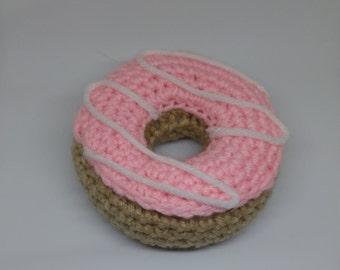 Crochet strawberry frosted donut