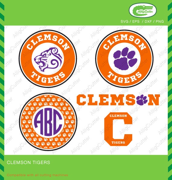 Download Clemson Tigers Monogram Frames SVG DXF PNG eps college