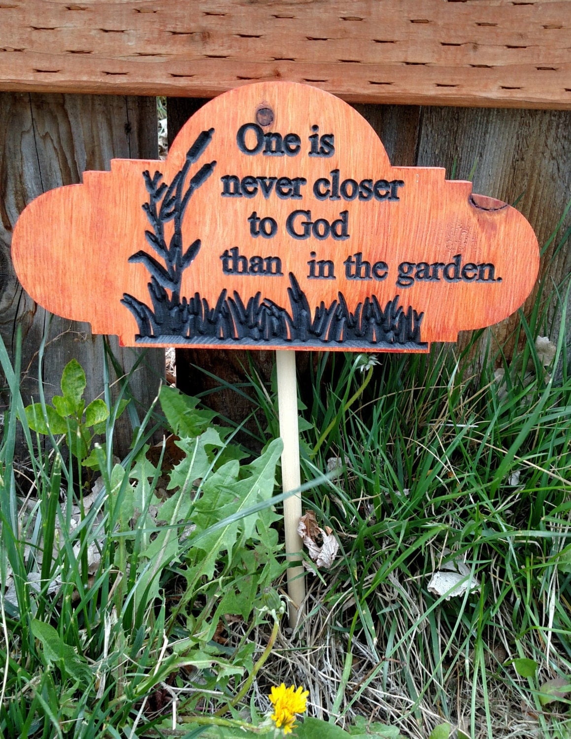 Closer to God garden sign