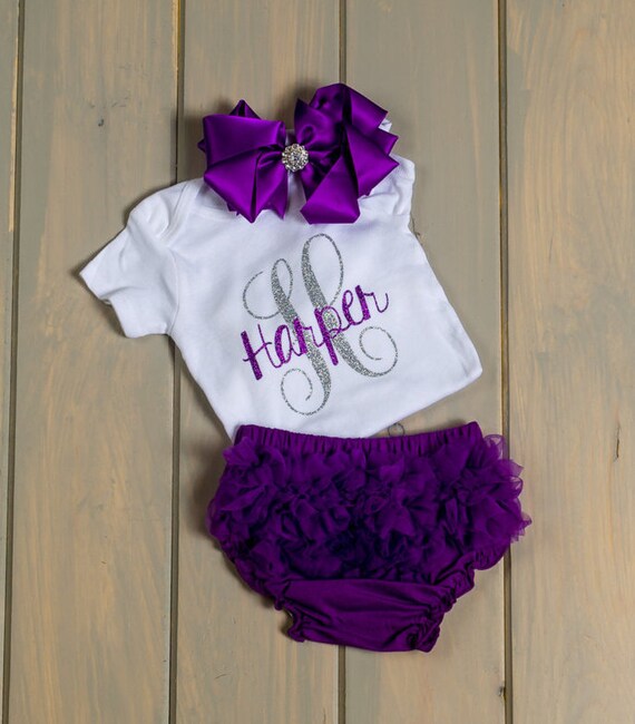 Monogrammed Baby Onesie Baby Girl Clothing Personalized Baby