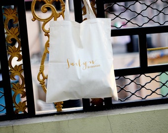 Personalized Bag, Canvas Tote Bag, Bridesmaid Tote, Bridesmaid Gift, Bride Tote, Wedding Bag, Custom Tote, Personalised Tote