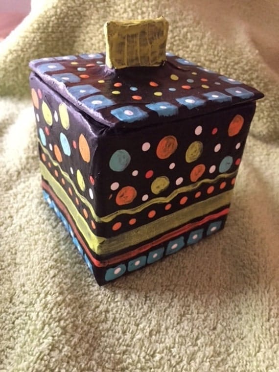 Handmade paper mache box