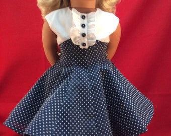 Navy & white polka-dot dress
