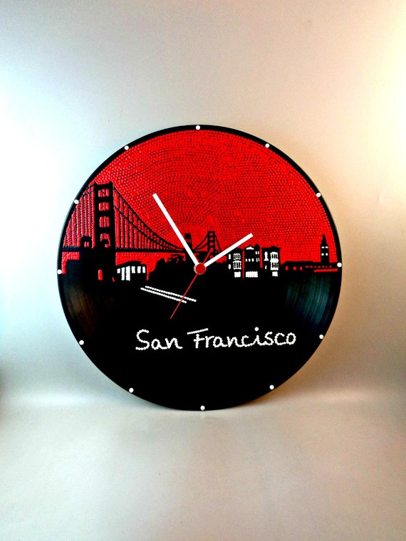 San Francisco Wall clock California Vinyl clock San