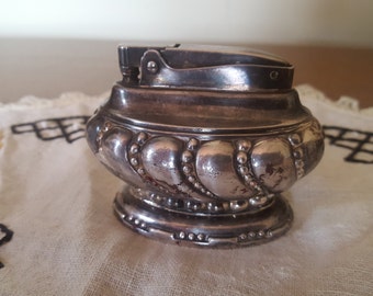 Vintage Silver Plated Ronson Crown Table Lighter