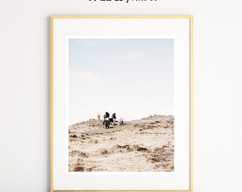 Wild Horses Print, Horse Print, Wild West Print, Horse Wall Art, Modern Minimal Print