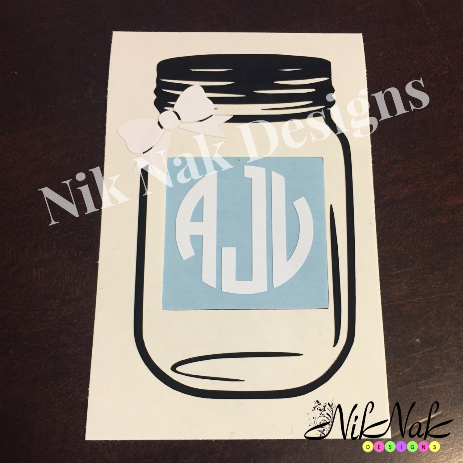 Mason Jar Monogram Mason Jar Decal Mason Jar