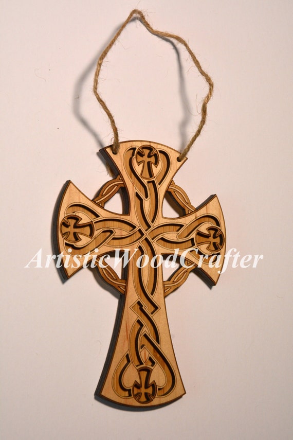 Wooden Celtic Cross Wall Decor Birch/Bamboo by