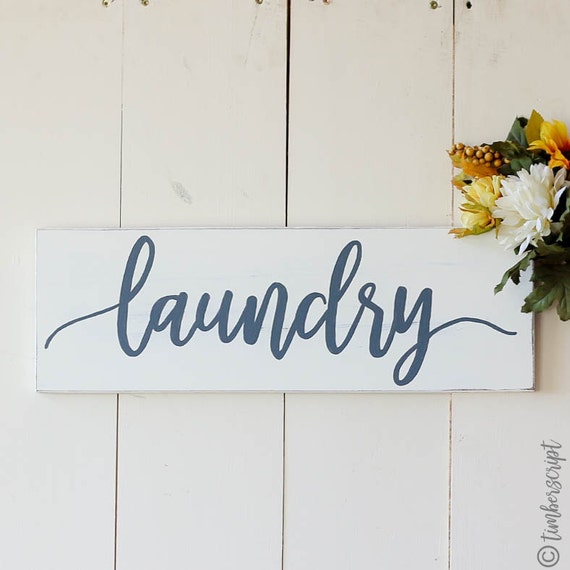 Laundry Room Decor / White Farmhouse Sign / Laundry Room Sign