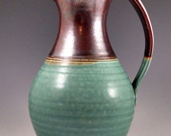 Rust Red and Turquoise Pitcher