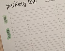 popular items for packing list on etsy