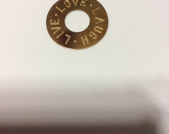 Inspirational 14k solid rose gold pendant from Italy