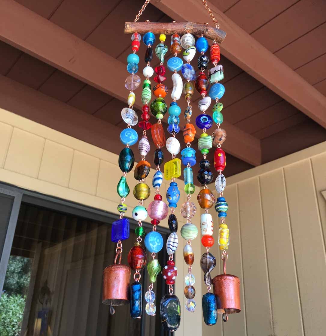Wind Chime with Fancy Glass Beads and Bells