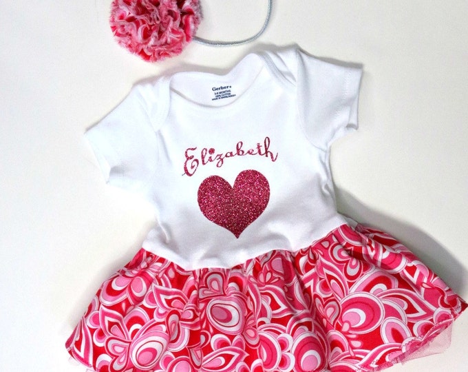 Pretty Baby Outfit - Photoshoot Dress - Personalized Dress - Baby Girl Dress - Birthday Outfit - 1st Birthday - Pink - Newborn to 36 mos