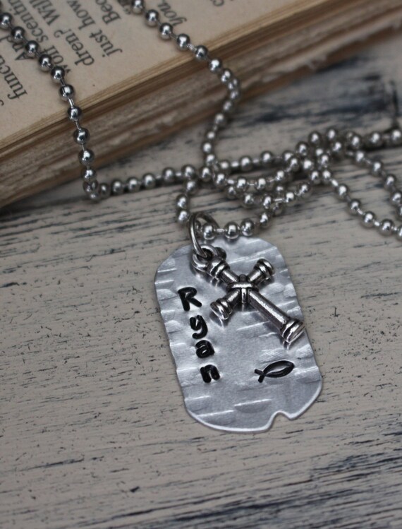 Items similar to NAME NECKLACEFAITHCustom PieceHand Stamped