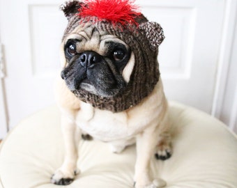 Sock Monkey Dog Hat - Dog Costume - Dog Clothing - Pet Costume - Pet Hat - Pug Hat