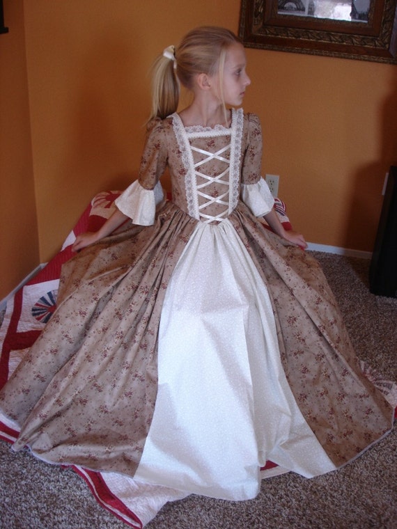 Custom Child Girl Williamsburg Colonial Dress by FerniesFashion