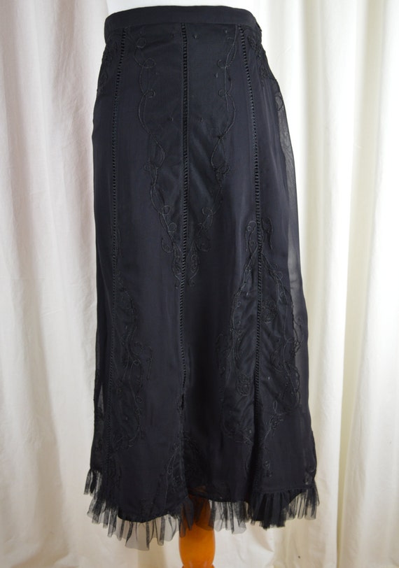 Items similar to Black Skirt, Tea Length Skirt, Edwardian Skirt, Steam ...