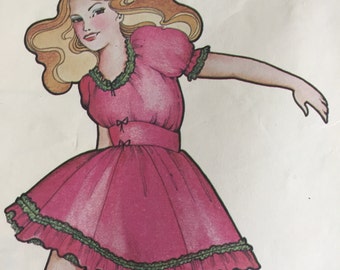 Vintage 1970s Womens Square Dancing Dress Pattern Western Patterns 261 - Size 12 - 34 Bust