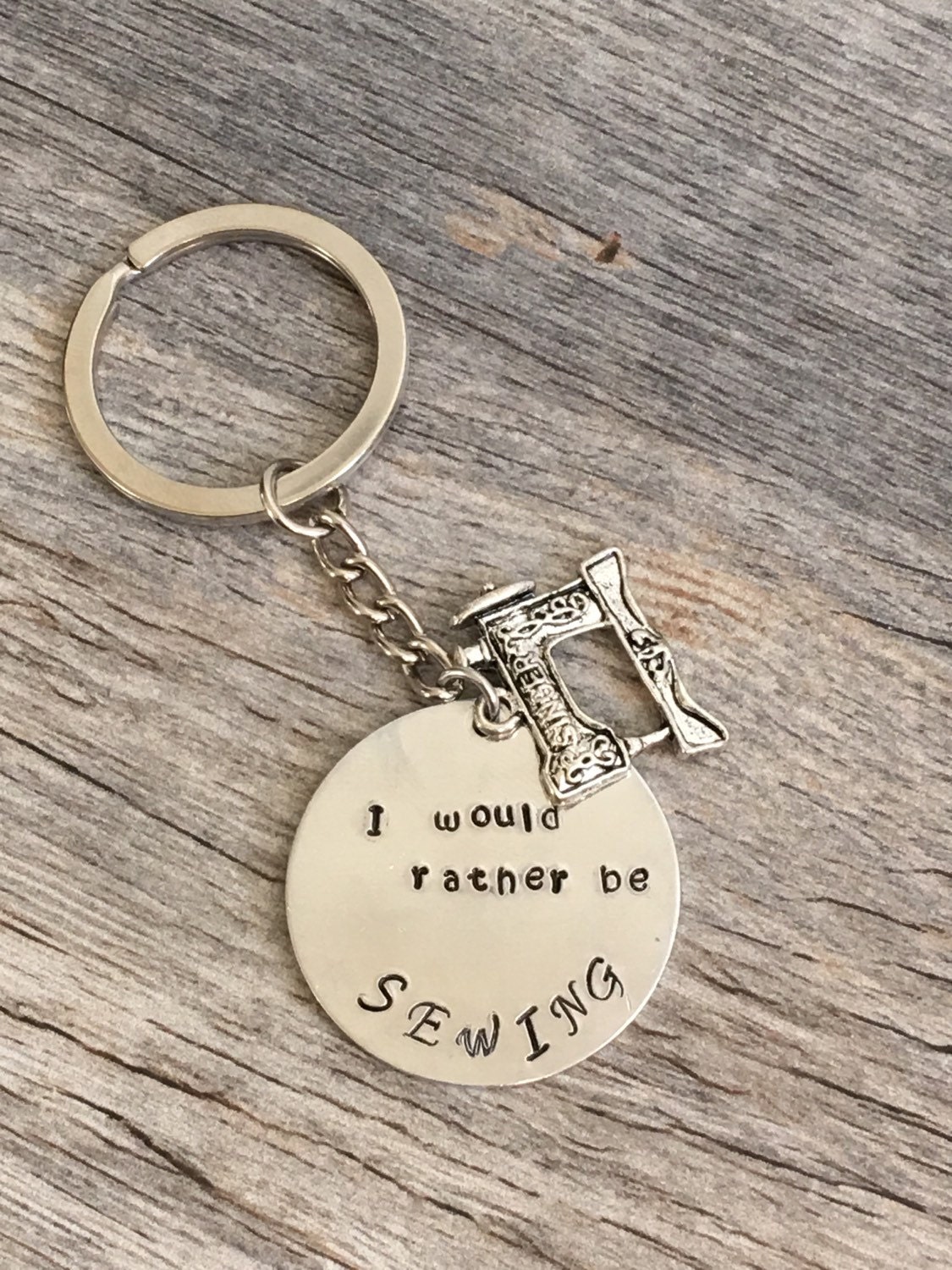 I'd rather be sewing quote hand stamped lightweight