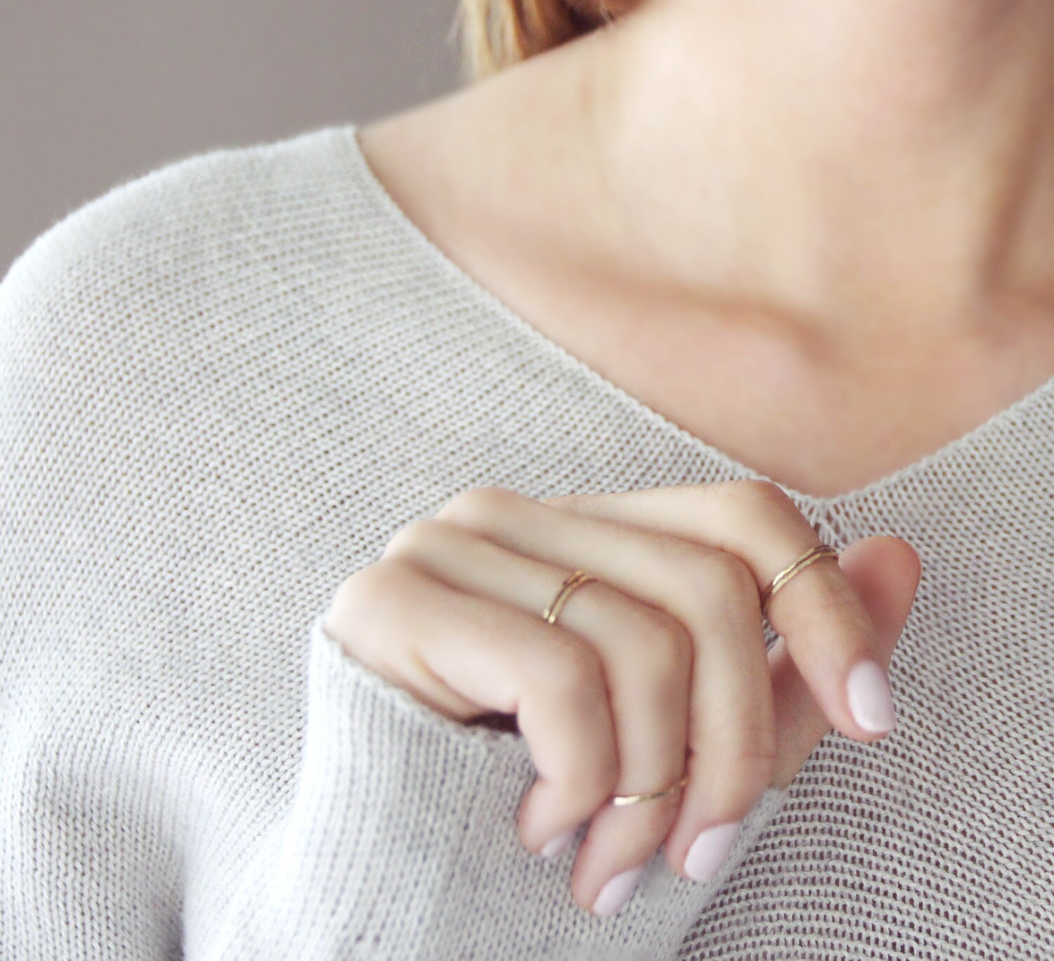 Gold Midi Ring Thin Hammered 14kt Gold Filled Ring