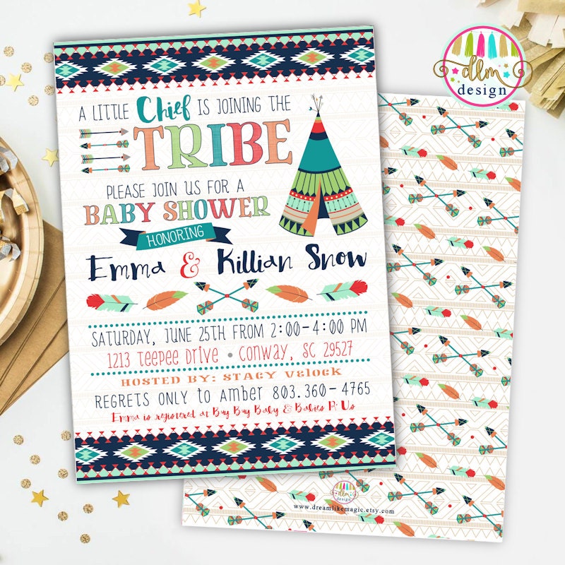 Tribal Baby Shower Invitations 8