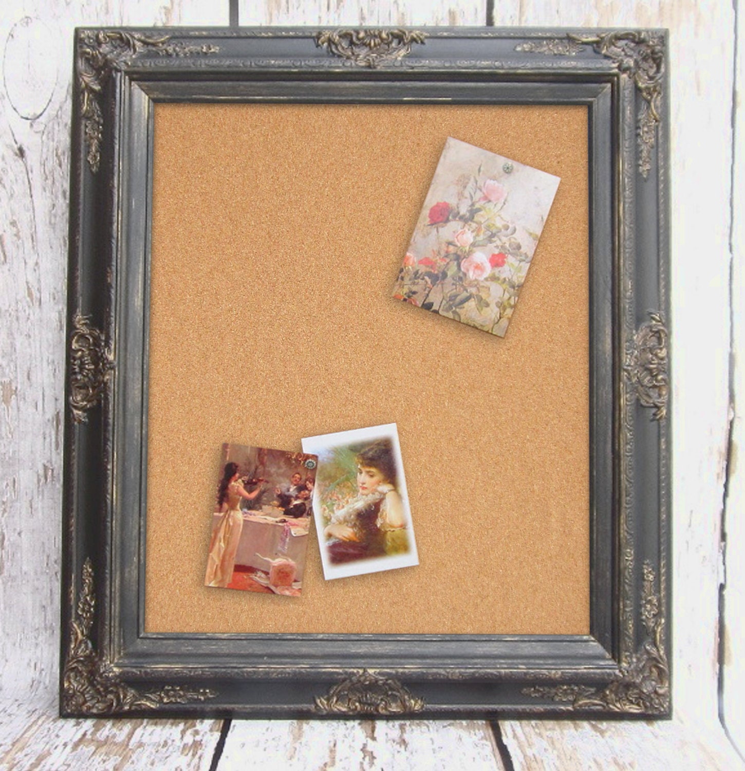 WHITE FRAME CORK BoARD For Sale 31x27 Baroque New