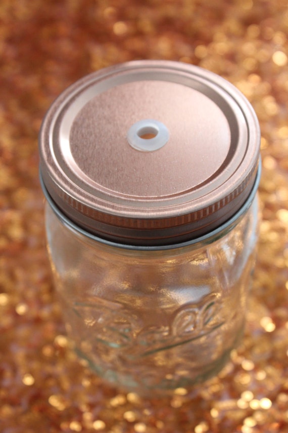 6 Copper Mason Jar Drinking Lids Regular Mouth Lid For Diy 9120