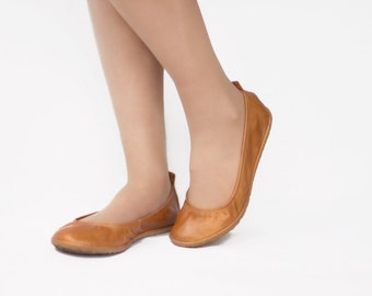 Ballet flats - Eko in Glorious Wheat - Handmade Leather ballerinas - Barefoot type - Minimalistic soles and CUSTOM FIT