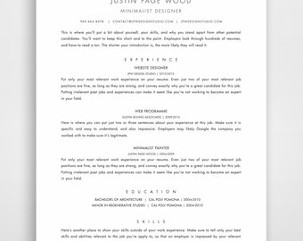 minimalist resumes