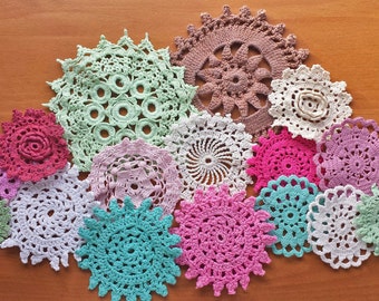 Doilies / Wood Slices / Craft Supplies by rachaelsscraps on Etsy