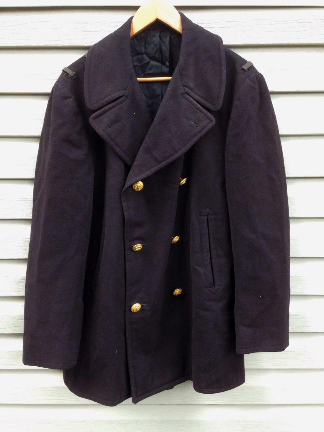 USN Melton Wool Pea Coat Officer's Reefer Jacket US