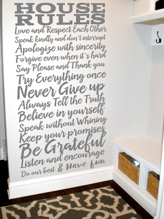 House Rules Living Room Decal House Rules Sign Vinyl