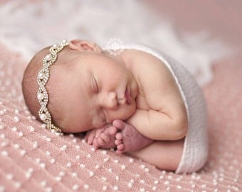 Baby Headbands Baby Rhinestone Headbands Baby Girl Headbands Newborn Headbands Christening Headbands Baptism Headbands Pearl Headbands